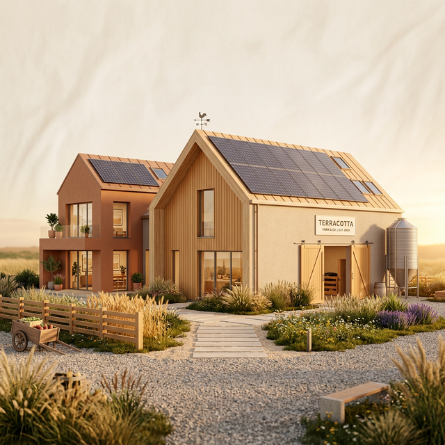 Solar panels on farm